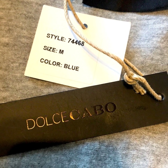 NWT DOLCE CABO Women's Blue Lace Overlay Jersey Lined Jacket Size Medium - Picture 10 of 11